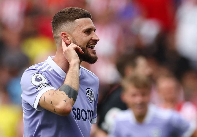 Soccer Football - Premier League - Brentford v Leeds United - Brentford Community Stadium, London, Britain - May 22, 2022 Leeds United's Mateusz Klich celebrates after th