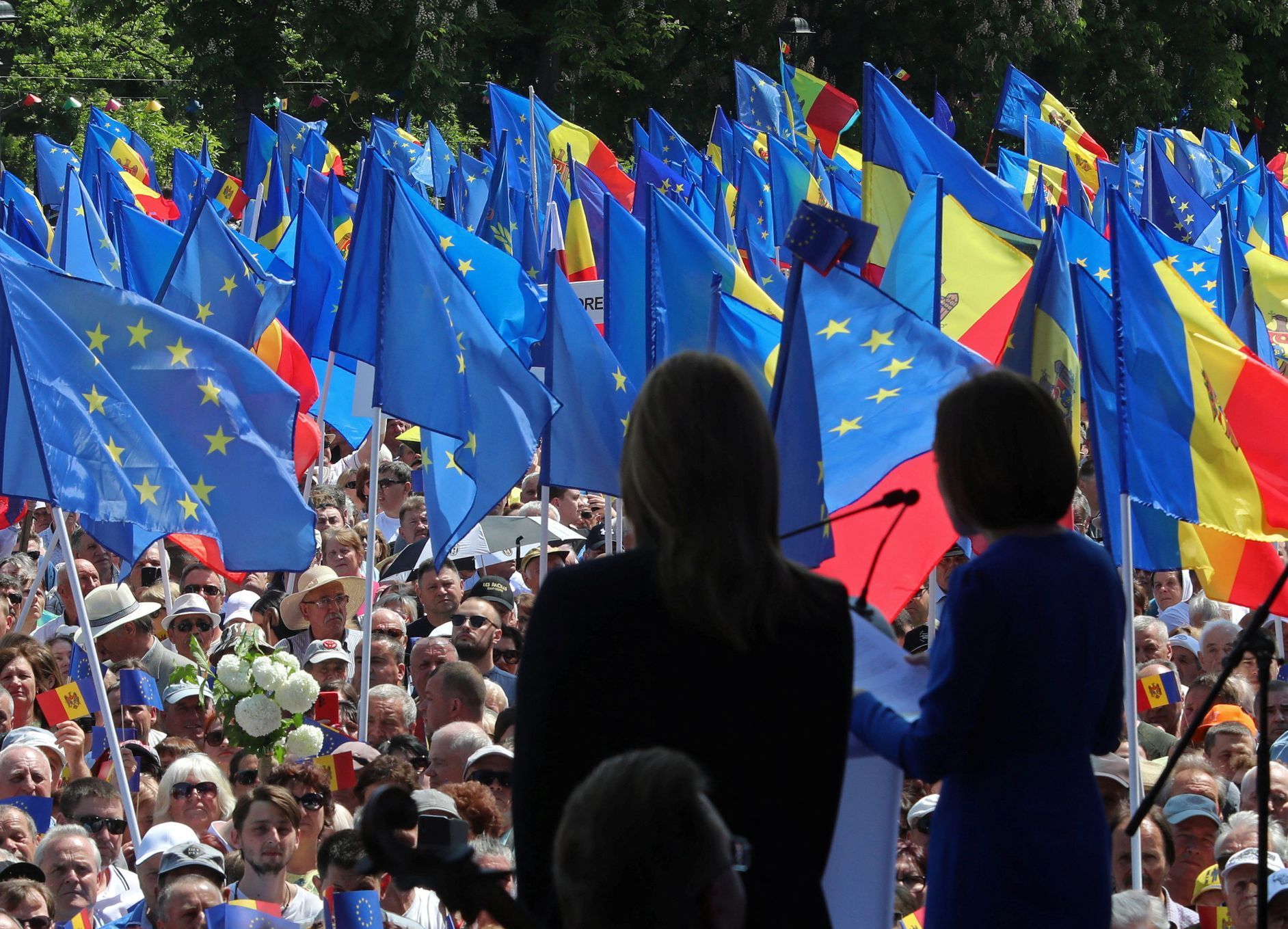 moldavsko demonstrace eu
