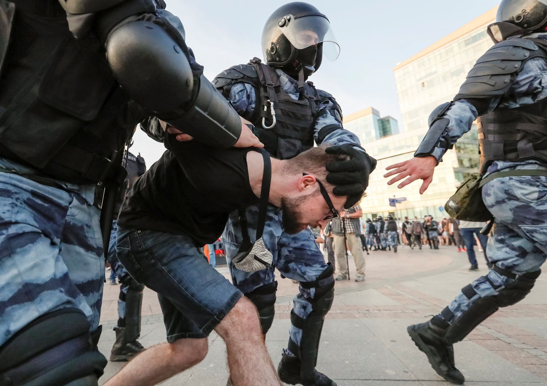 Opoziční demonstrace za Navalného v Moskvě