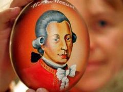 Velikonoční vejce s Mozartovou podobiznou