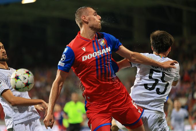 Tomáš Chorý a Badavi Gusejnov v odvetě 4. předkola LM Plzeň - Karabach