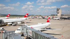 Letiště v Curychu, švýcarská letadla, ilustrační foto.