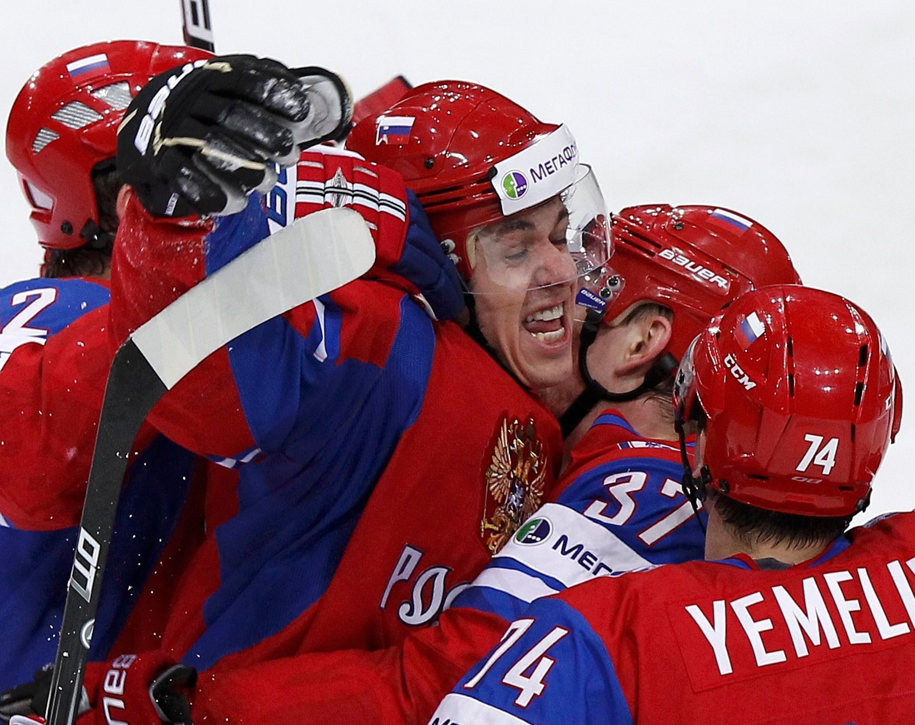 Ruská radost v semifinále MS Rusko - Finsko