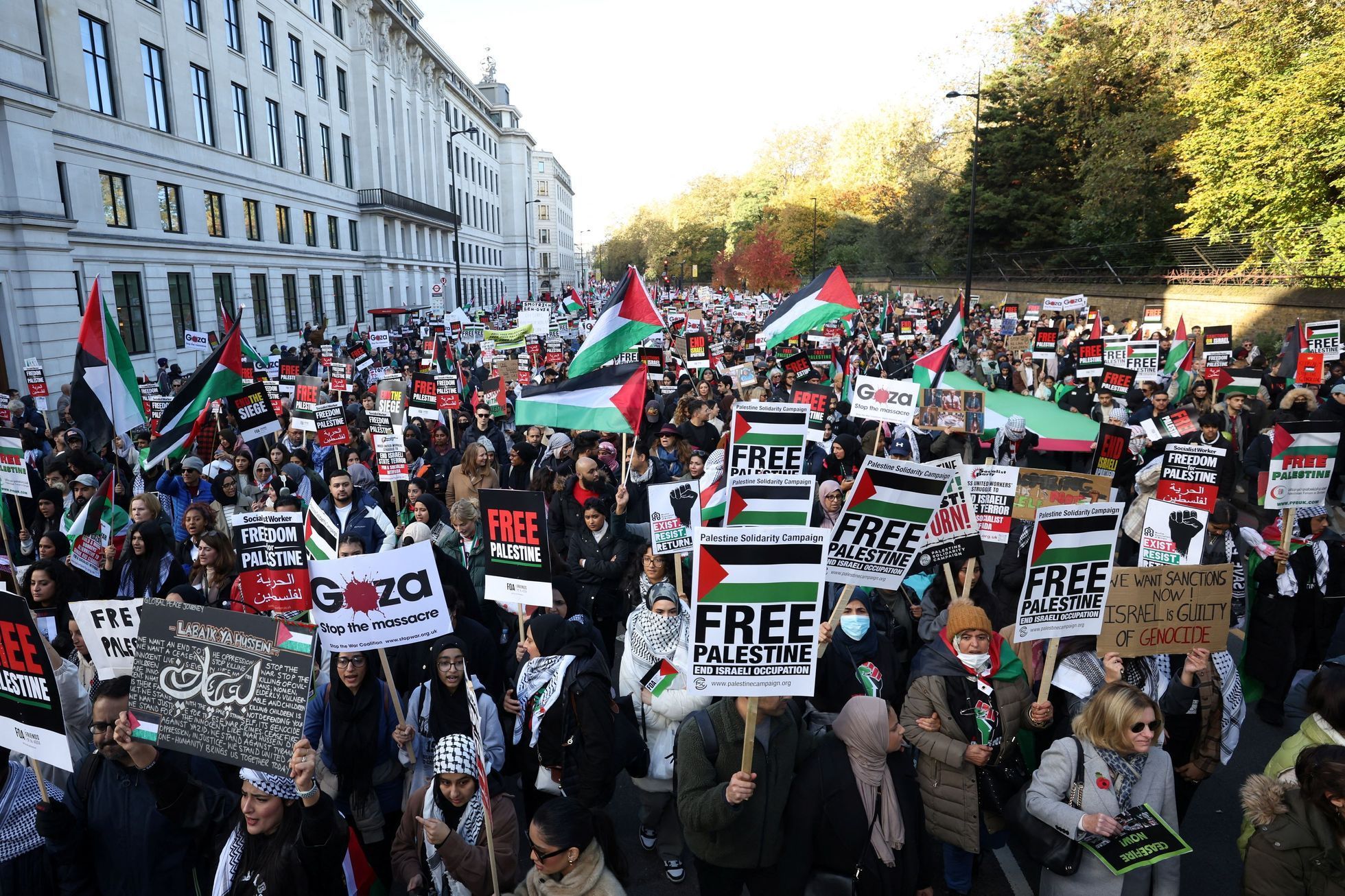 Londýn demonstrace Palestina