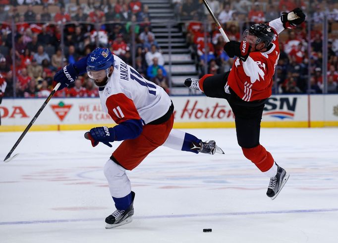 Kanada - Česko, hokejový Světový pohár 2016. Martin Hanzal, Steven Stamkos