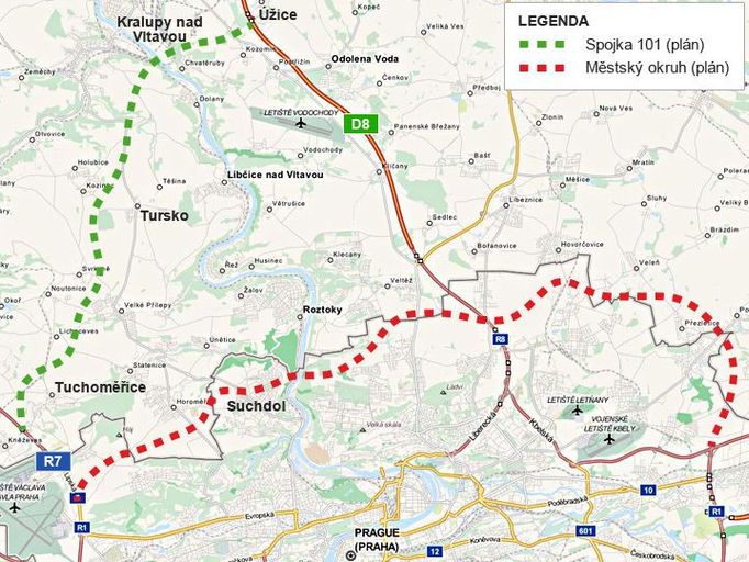 Podívejte se, kudy má vést nová silnice spojující R7 s D8