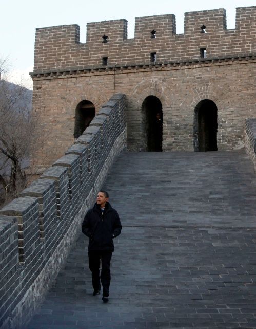 Barack Obama na Velké čínské zdi