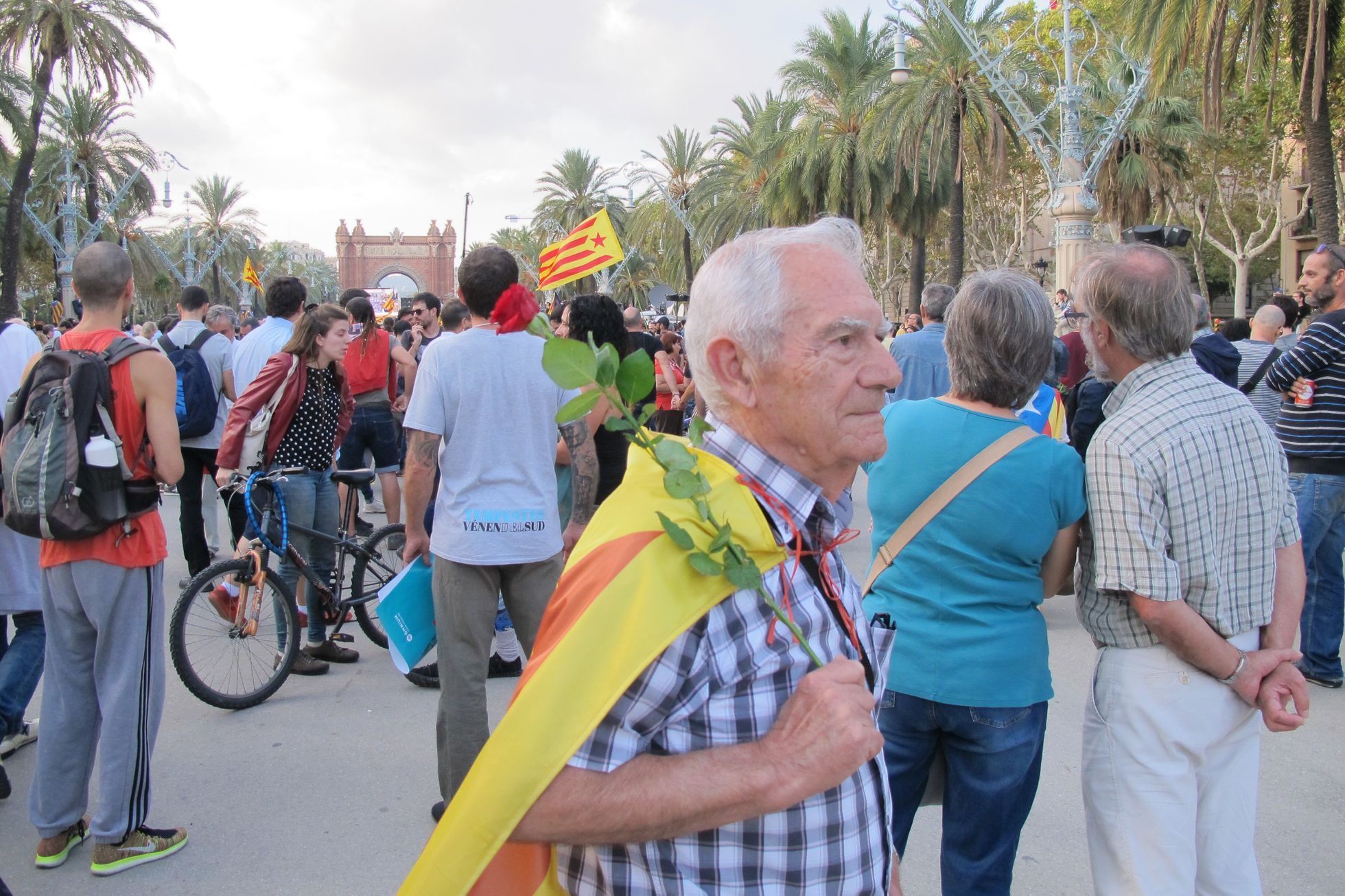 Zastánci nezávislosti Katalánska v Barceloně