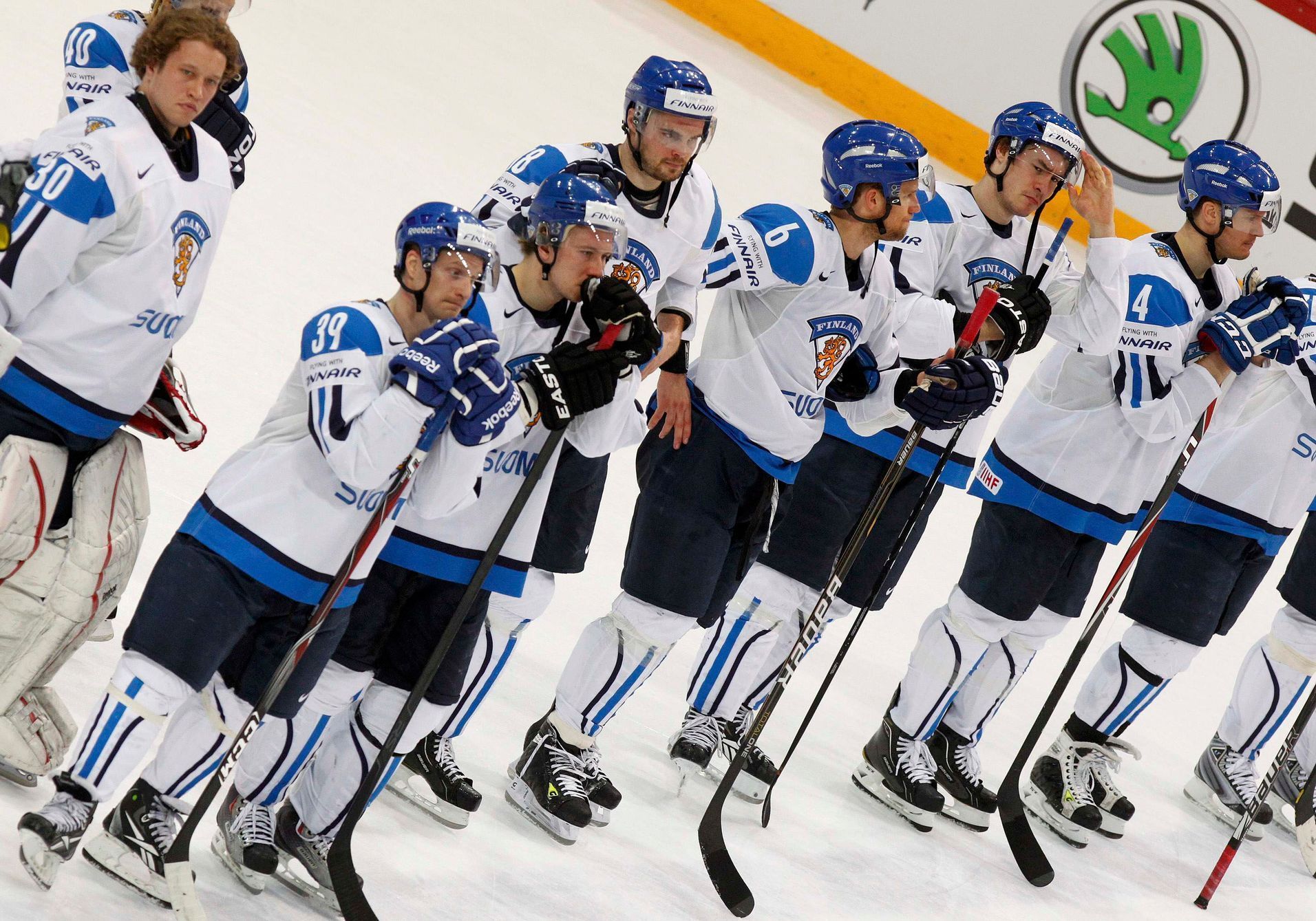 Finské zklamání z vyřazení v semifinále MS Rusko - Finsko