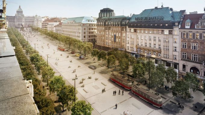 Budoucí podoba Václavského náměstí po rekonstrukci.