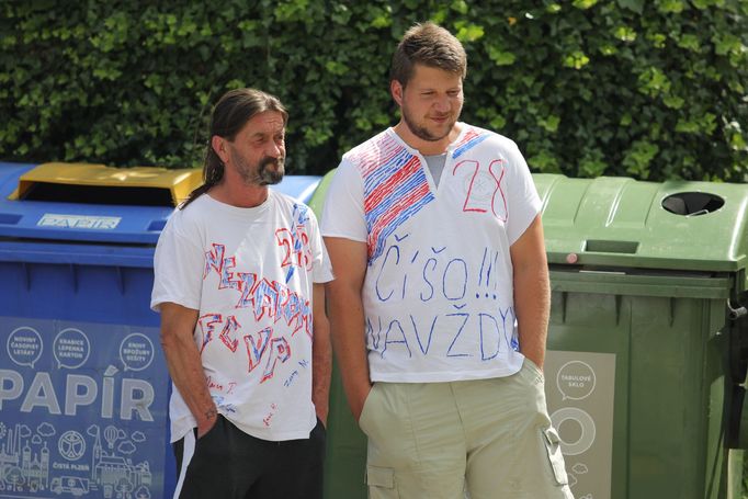 Pohřeb Mariána Čišovského: Plzeňští fanoušci.