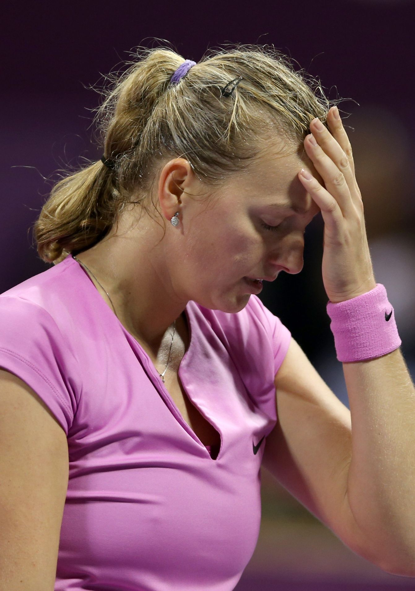 Petra Kvitová na turnaji v Dauhá 2014
