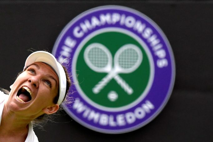 Simona Halepová v prvním kole Wimbledonu.