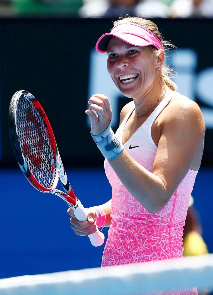 Lucie Hradecká slaví vítězství v prvním kole Australian Open