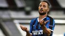 Danilo D'Ambrosio slaví gól v semifinále Evropské ligy Inter Milán - Šachtar Doněck