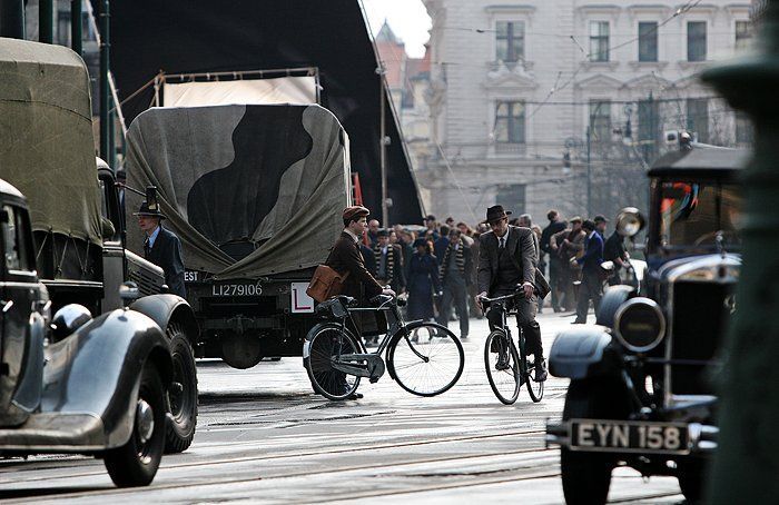 Natáčení v ulicích Prahy