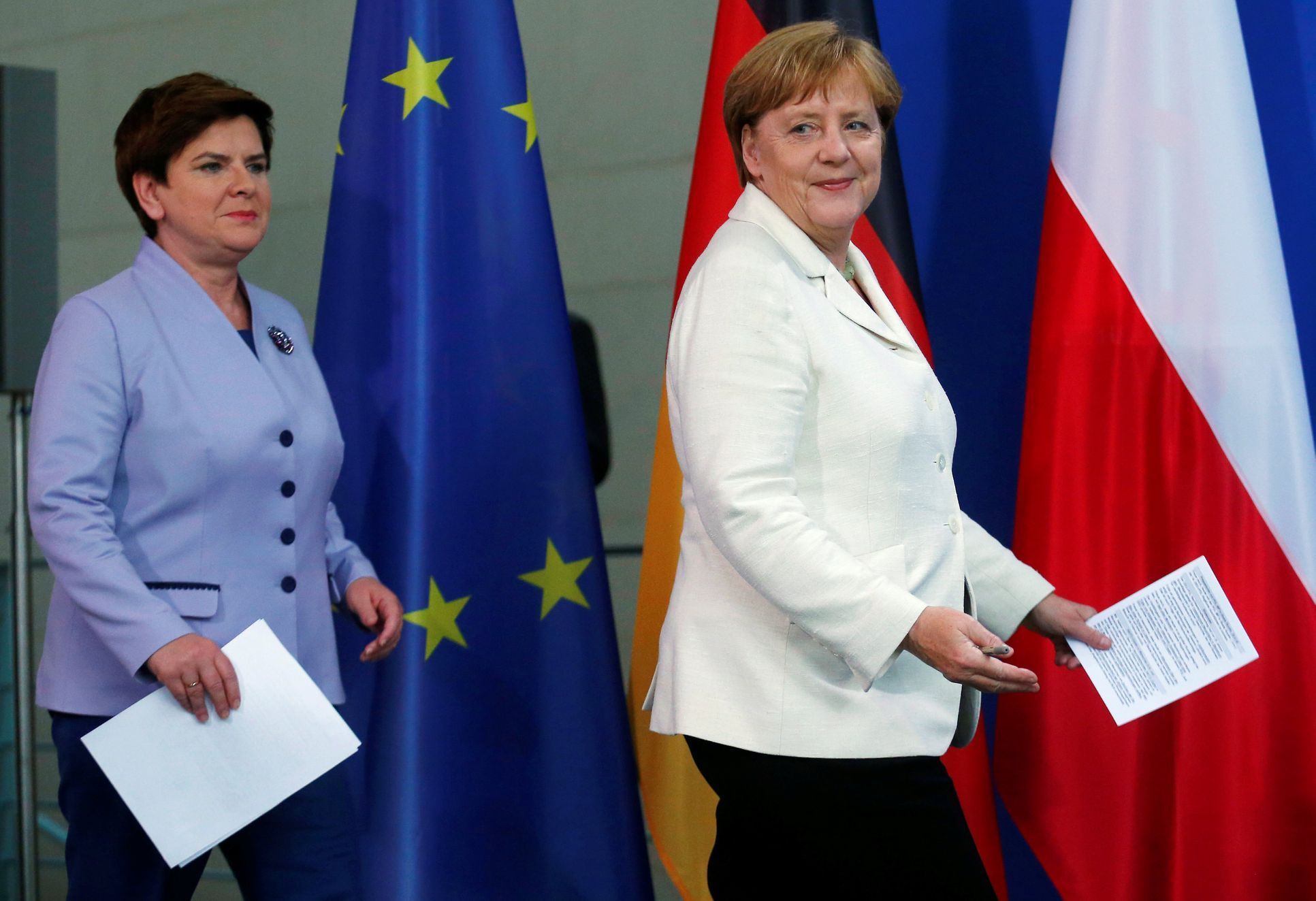 Německá kancléřka Angela Merkelová s polskou premiérkou Beatou Szydlovou