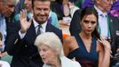 Victoria Beckham a David Beckham na Wimbledonu 2014