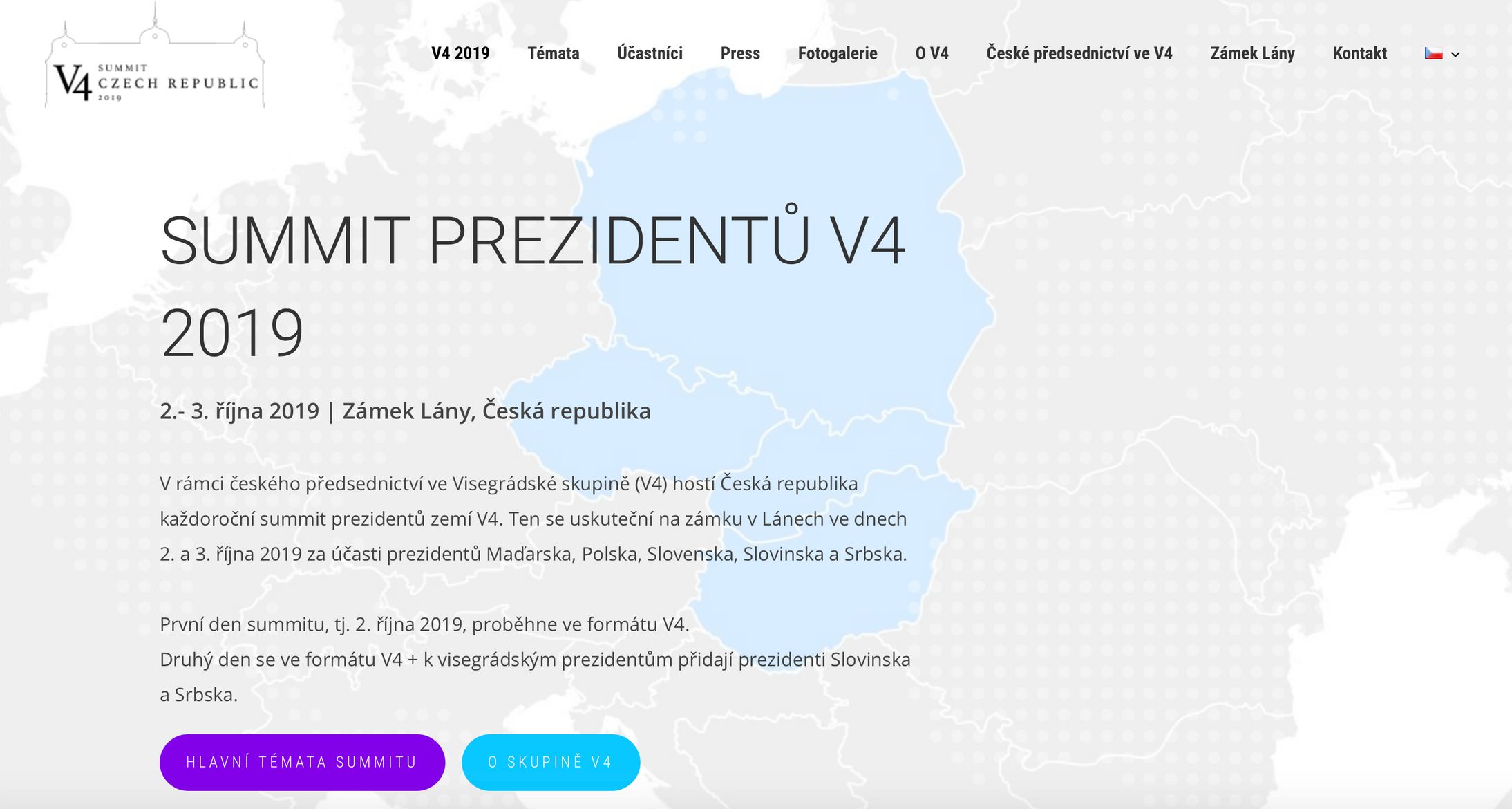 Web v4summit2019.cz, za který Hrad zaplatil více než 200 tisíc