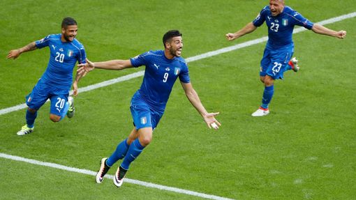 Euro 2016, Itálie-Španělsko: Graziano Pellé slaví gól na 2:0