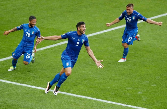 Euro 2016, Itálie-Španělsko: Graziano Pellé slaví gól na 2:0