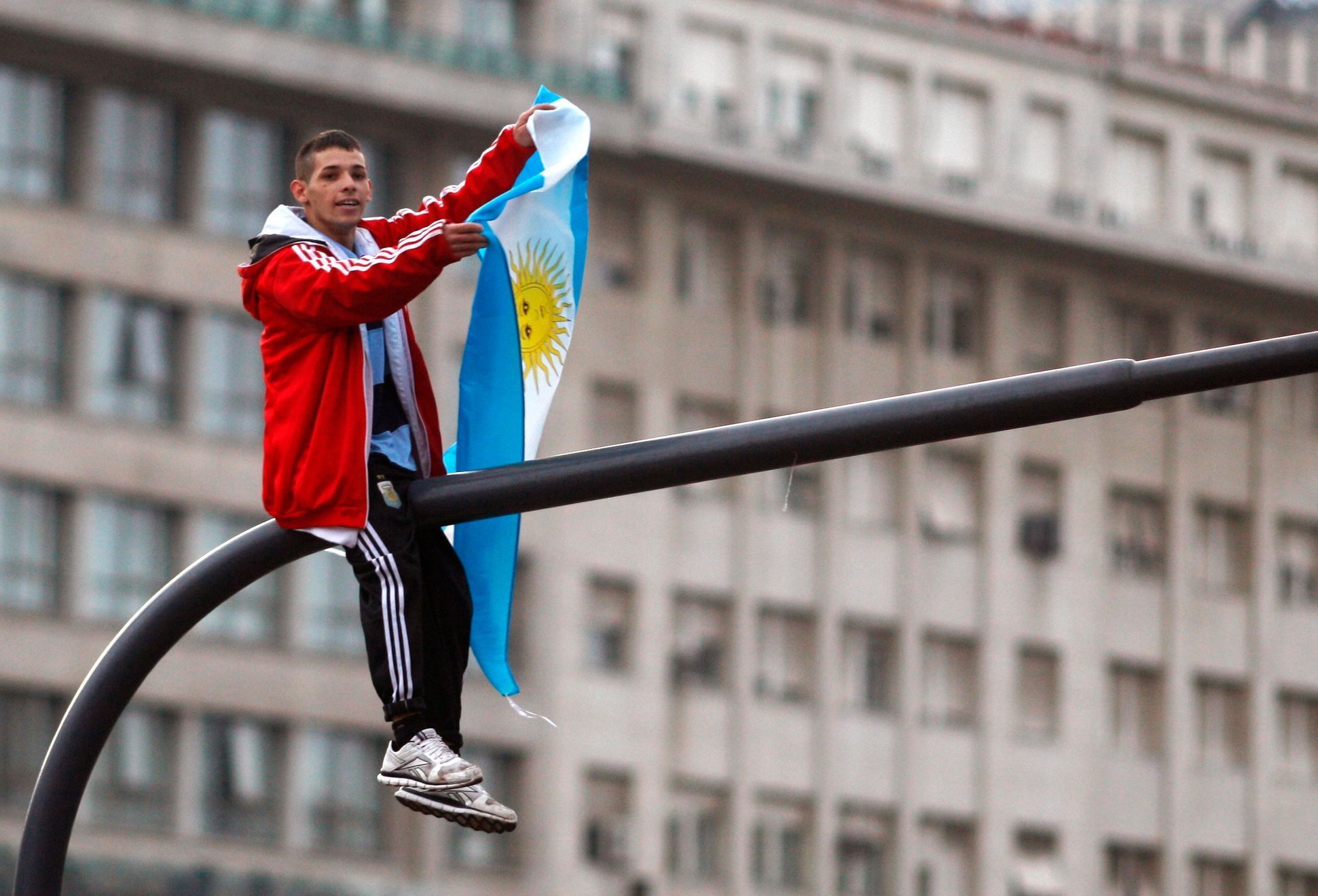 Argentinští fanoušci vítají své fotbalisty po MS 2014