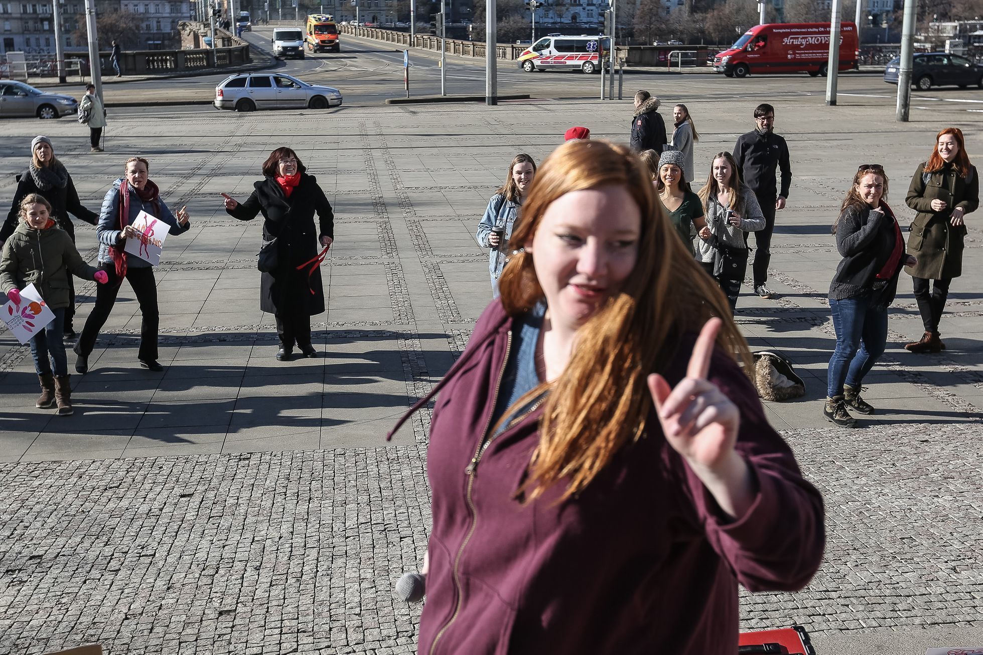 Taneční happening proti násilí na ženách - One Billion Rising - Praha, 14. 2. 2019