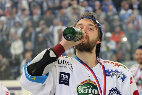 Čtvrté finále extraligy Kometa Brno vs. Liberec, oslavy