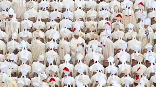 Desetitisíce lidí dnes brzy ráno zaplnily Svatopetrské náměstí ve Vatikánu, kde papež František prohlásí za svaté své Jana Pavla II. a Jana XXIII.