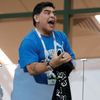 Diego Maradona na zápase Argentina - Chorvatsko na MS 2018