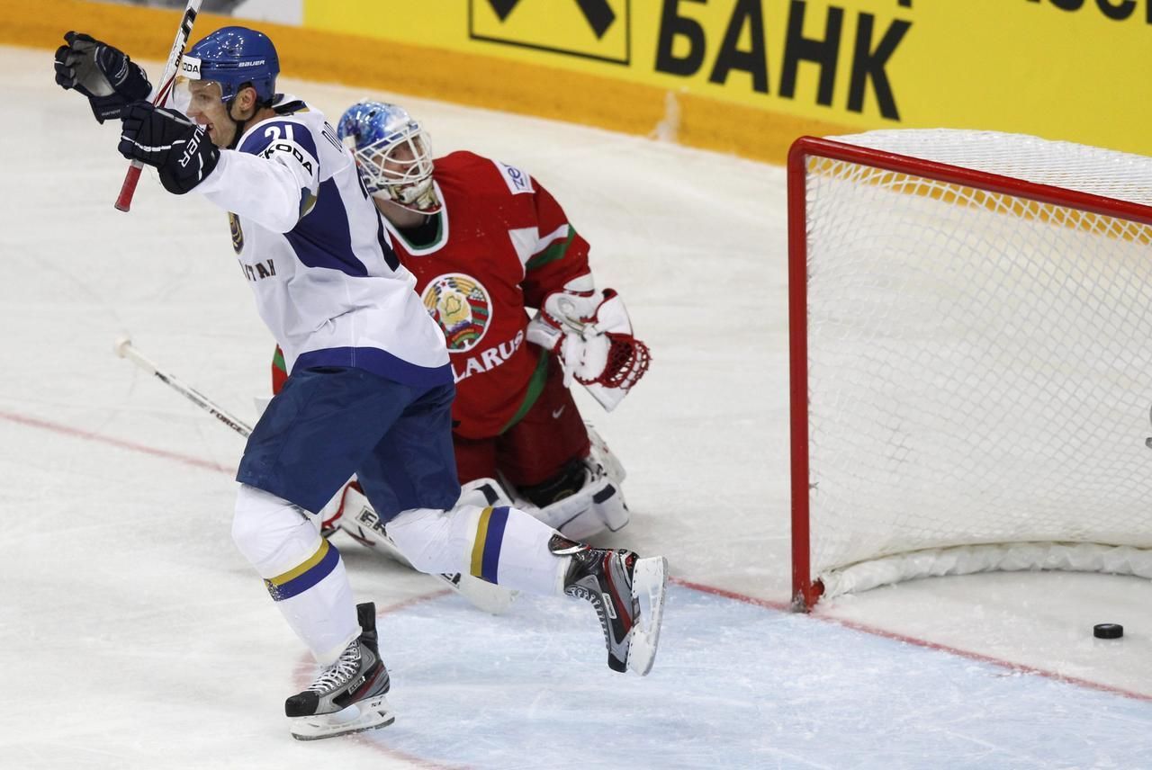 MS v hokeji 2012: Kazachstán - Bělorusko (Dudarev, Mezin, gól)