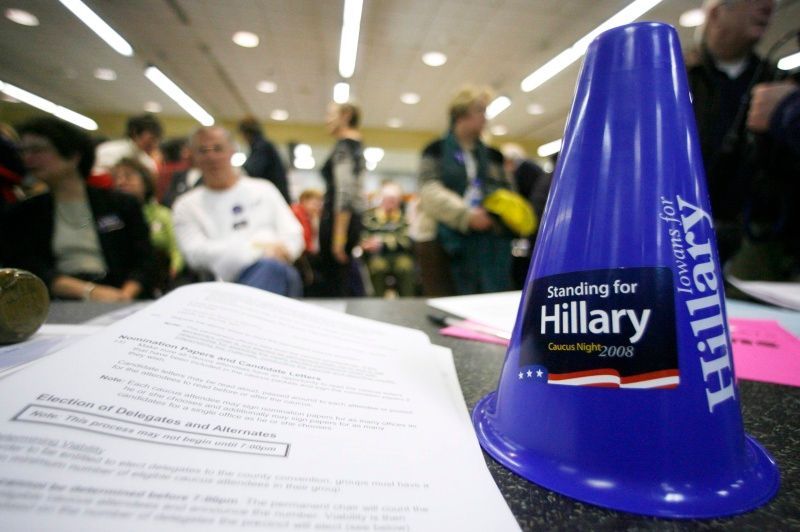 Iowané za Hillary, říká nápis. Při volbách to ale neplatilo.