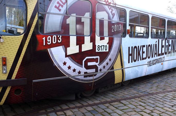 Tramvaje k výročí 120 let hokejové a fotbalové Sparty