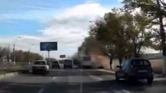 Záznam z kamery výbuchu ruského autobusu