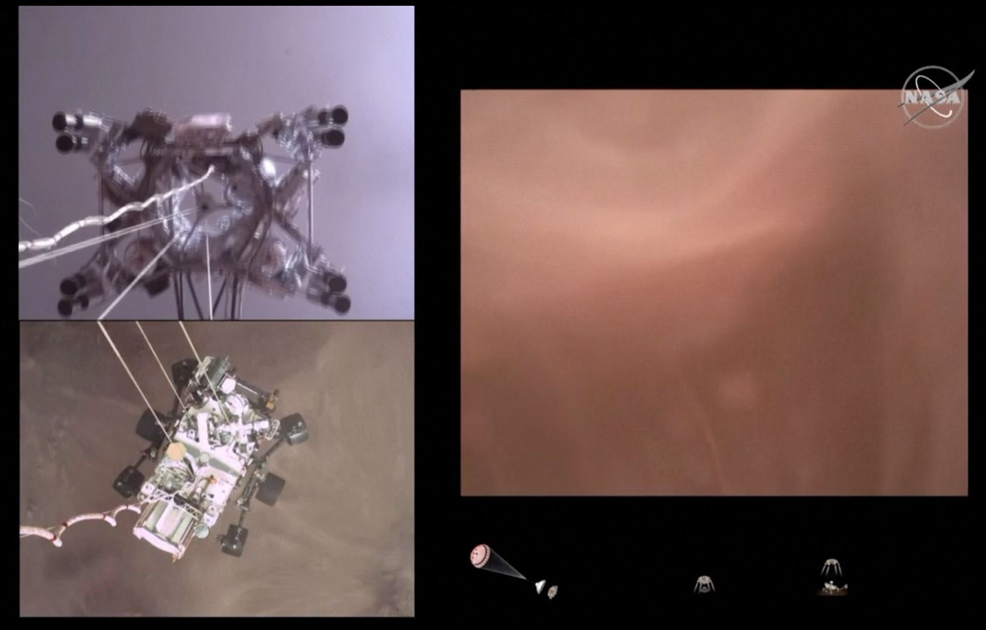 NASA zveřejnila úchvatné záběry z přistání roveru Perseverance