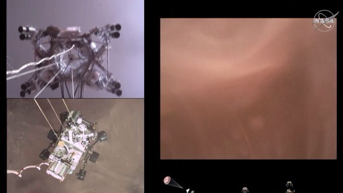 NASA zveřejnila úchvatné záběry z přistání roveru Perseverance