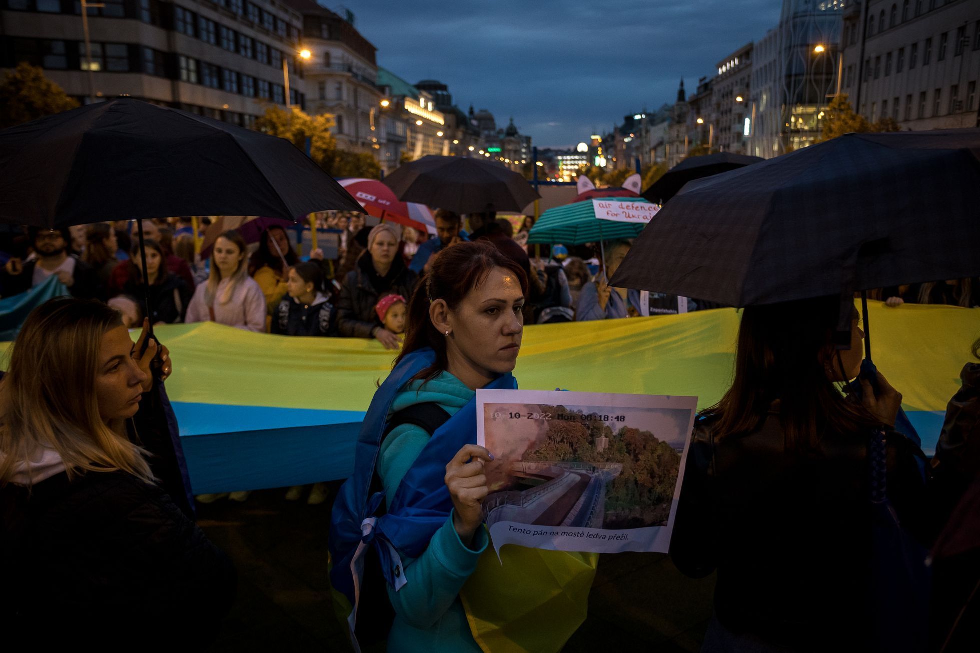 Deštník pro Ukrajinu, demonstrace na Václavském náměstí