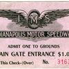 Indy 500 1909: vstupenka
