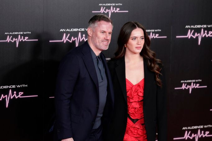 Jamie Carragher s dcerou Miou na snímku z roku 2023