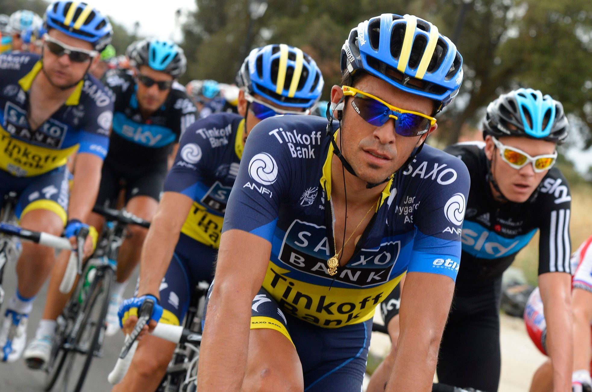 Alberto Contador a Chris Froome (vpravo) na Vueltě