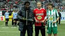 Víkend šampiónů: nejlepší hráči turnaje (zleva doprava) - Bony Wilfried (Sparta, nejlepší střelec), Radek Sňozík (Bohemians, nejlepší brankář) a Jan Morávek (Bohemians, nejlepší hráč)