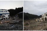 Nalevo snímek z 28. března s lodí ukotvenou na jedné z budov v Otsuchi. Napravo stejná budova 13. srpna. 
Pořádek se daří Japoncům udržovat i v ekonomice. Ačkoli je tamní hospodářství po fukušimské tragédii v nejhorší krizi od druhé světové války, ekonomika neklesá tolik, jak hrozili analytici.