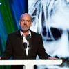 Singer Stipe introduces band Nirvana to induct band during 29th annual Rock and Roll Hall of Fame Induction Ceremony in Brooklyn, New York