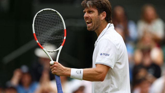 Tennis - Wimbledon - All England Lawn Tennis and Croquet Club, London, Britain - July 6, 2024 Britain's Cameron Norrie reacts during his third round match against Germany