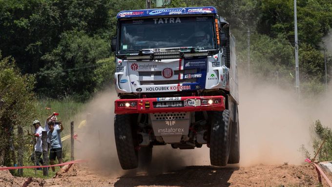 Aleš Loprais na trati Rallye Dakar.