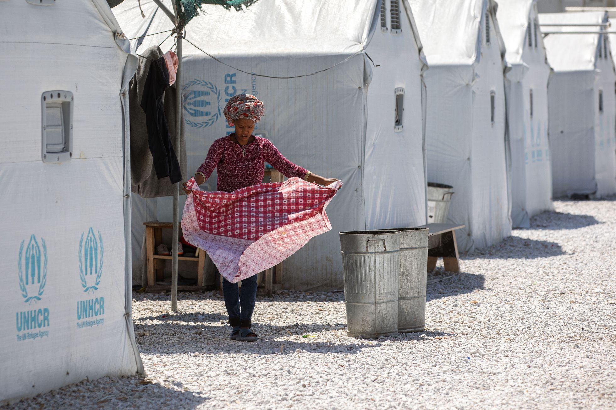 Uprchlický tábor Kara Tepe na ostrově Lesbos v Řecku, uprchlíci, migranti, uprchlická krize