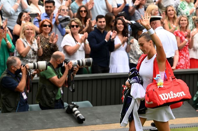 Karolína Plíšková, Aryna Sabalenková, semifinále Wimbledonu 2021