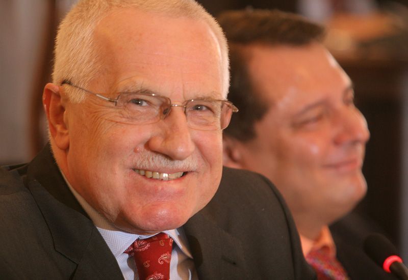Václav Klaus na klubu poslanců ČSSD