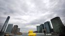 Florentijn Hofman's Floating Duck Sculpture Arrives In Hong Kong HONG KONG - MAY 02: Dutch conceptual artist, Florentijin Hofman's Floating duck sculpture called "Spreading Joy Around the World", is moved into Victoria Harbour on May 2, 2013 in Hong Kong. The "Rubber Duck", which is 16.5 meters high, will be in Hong Kong from May 2 to June 9. Since 2007, "Rubber Duck" has been traveling to 10 countries and 12 cities. (Photo by Jessica Hromas/Getty Images)