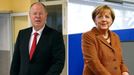 Rivalové. Peer Steinbrück (SPD) a Angela Merkelová (CDU) odevzdávají své hlasy.